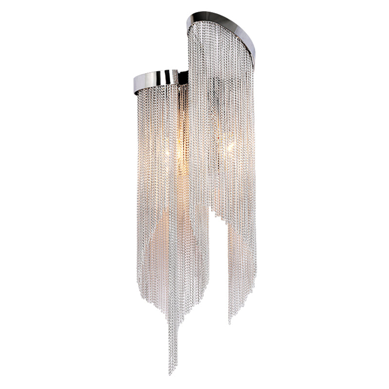 BowLift | Tassel Chain Aluminum Wall Light Sconce Modern 2 Bulbs Wall Mounted Lamp for Living Room