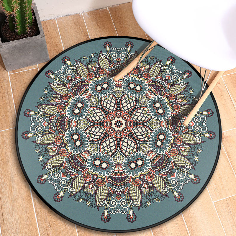 BowLift | Turkish blooming flower carpet multicolored polypropylene carpet machine washable pet friendly non-slip back rug for the door