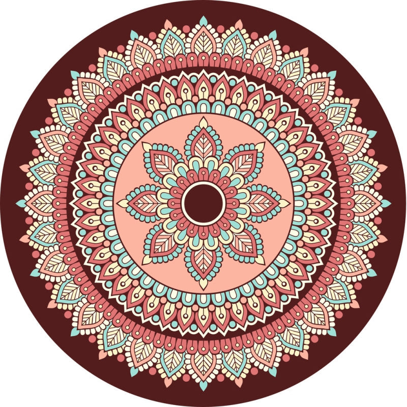 BowLift | Stylish Multicolored Persian Rug Polyester Flower Pattern Rug Washable Non-Slip Pet-Friendly Rug for Home