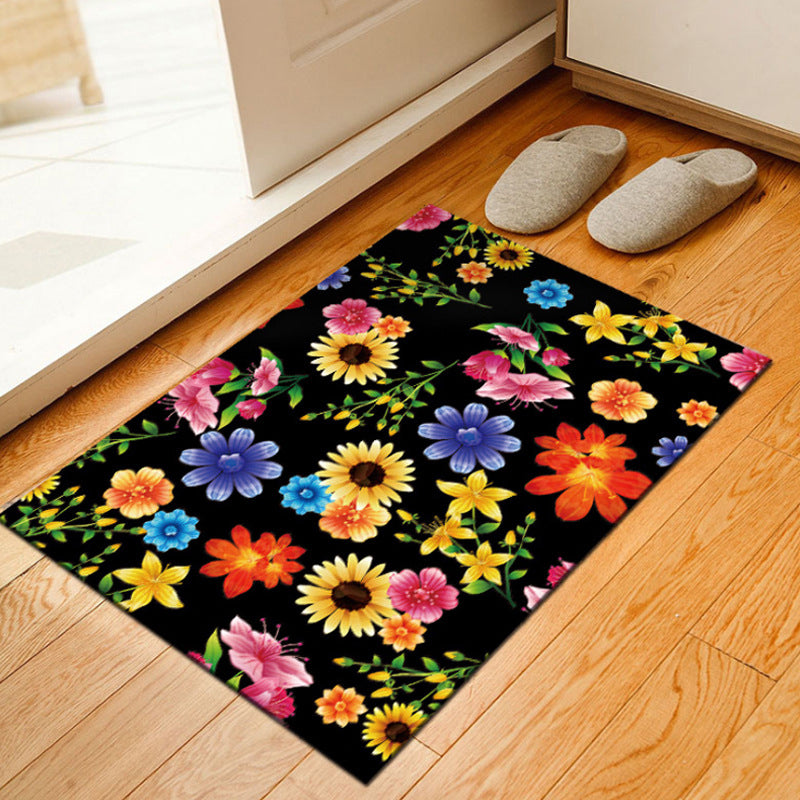 BowLift | Unusual geometric patterned rug Multicolored Moroccan style rug Polyester Anti-slip floor Machine washable Stain resistant rug for home