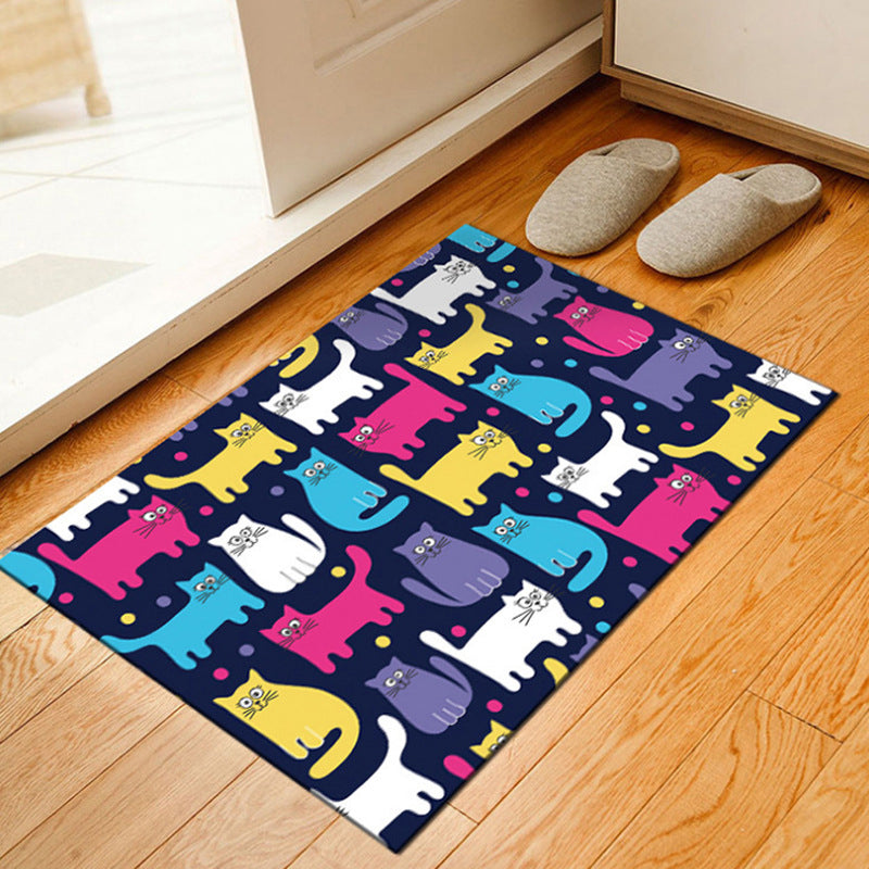 BowLift | Unusual geometric patterned rug Multicolored Moroccan style rug Polyester Anti-slip floor Machine washable Stain resistant rug for home