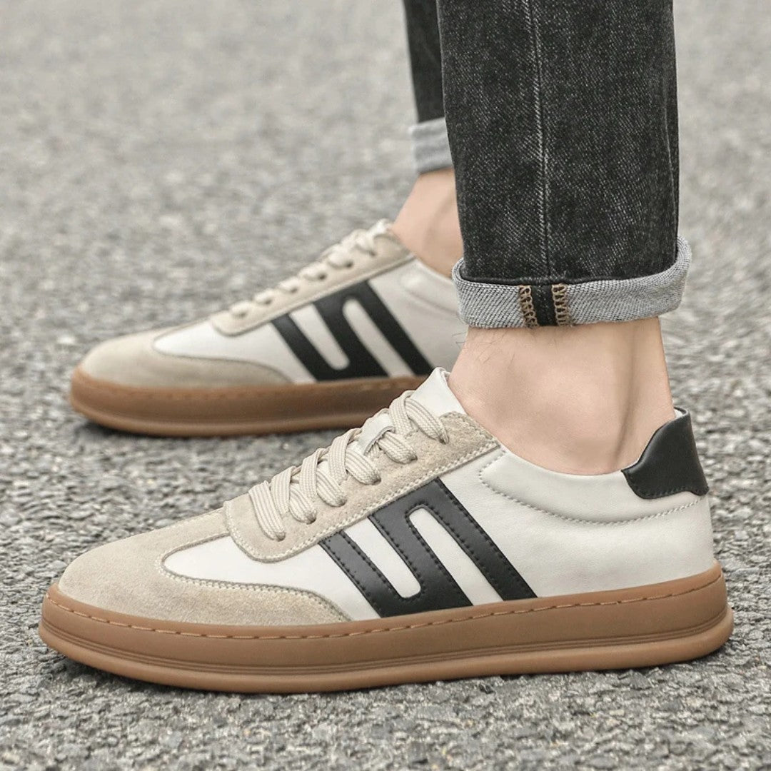 Leather and Suede Low-Top Sneakers