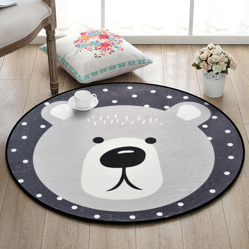 BowLift | Creative Cartoon Area Rug Multi Colors Animals with Dotted Background Carpet Washable Pet Friendly Non-Slip Rug for Children's Room