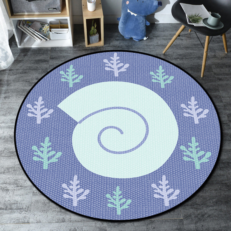 BowLift | Cartoon Kids' Room Rug Multicolored Sea Creatures Rug Synthetic Non-Slip Stain Resistant Washable Rug