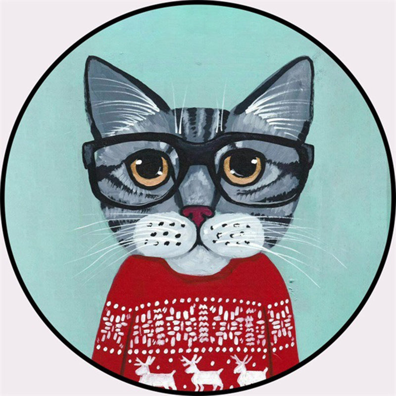 BowLift | Creative Colorful Cartoon Rug Synthetic Animal Portrait Man Pattern Rug Non-Slip Washable Pet Friendly Rug for Room