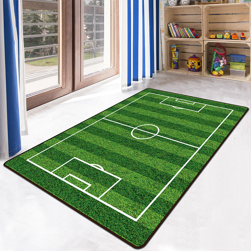 BowLift | Educational Multicolor Zoo Print Rug Synthetic Cartoon Rug Non-Slip Play Mat for Children