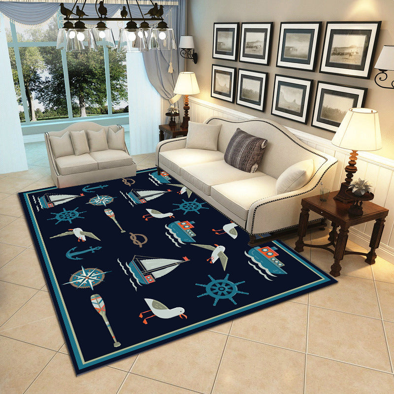 BowLift | Unique 3D Underwater World Carpet Multi Colors Children's Carpet Polypropylene Pet-friendly Stain-resistant Non-slip Rug for Baby Room