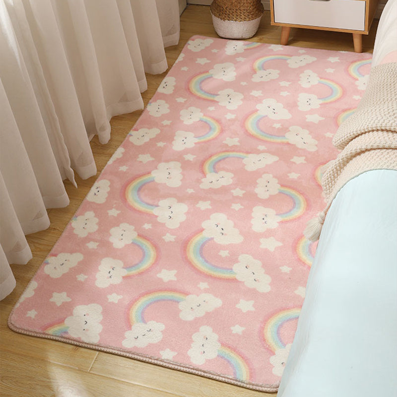 BowLift | Stylish Multi-Colored Kids Rug Cotton Pattern Rug Machine Washable Pet Friendly Non-Slip Back Rug for Girls Bedroom