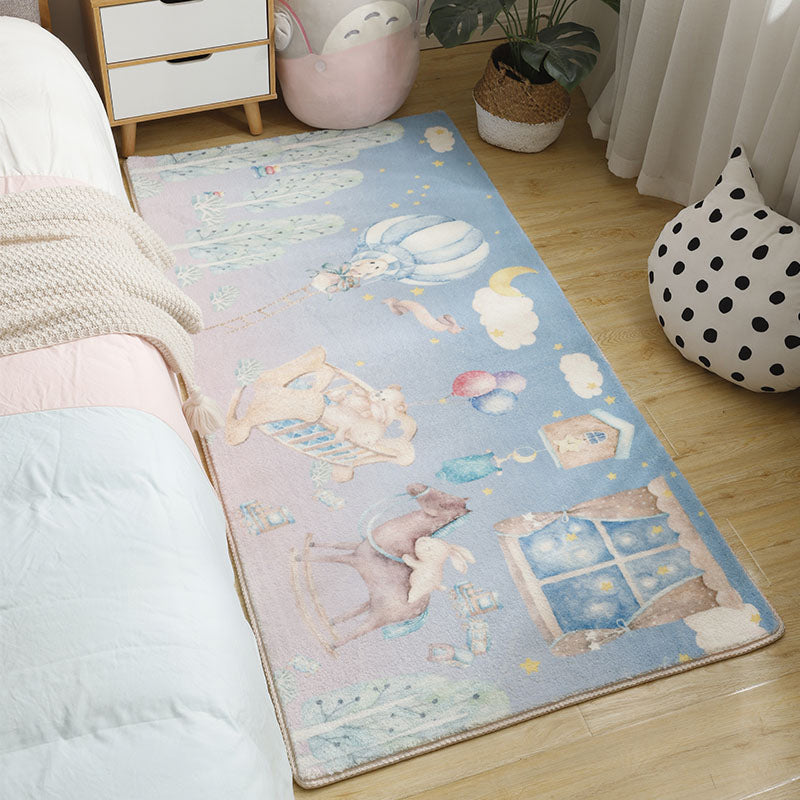 BowLift | Babyish Multicolor Animal Rug Cotton Cartoon Rug Washable Non-Slip Stain-Resistant Rug for Kids
