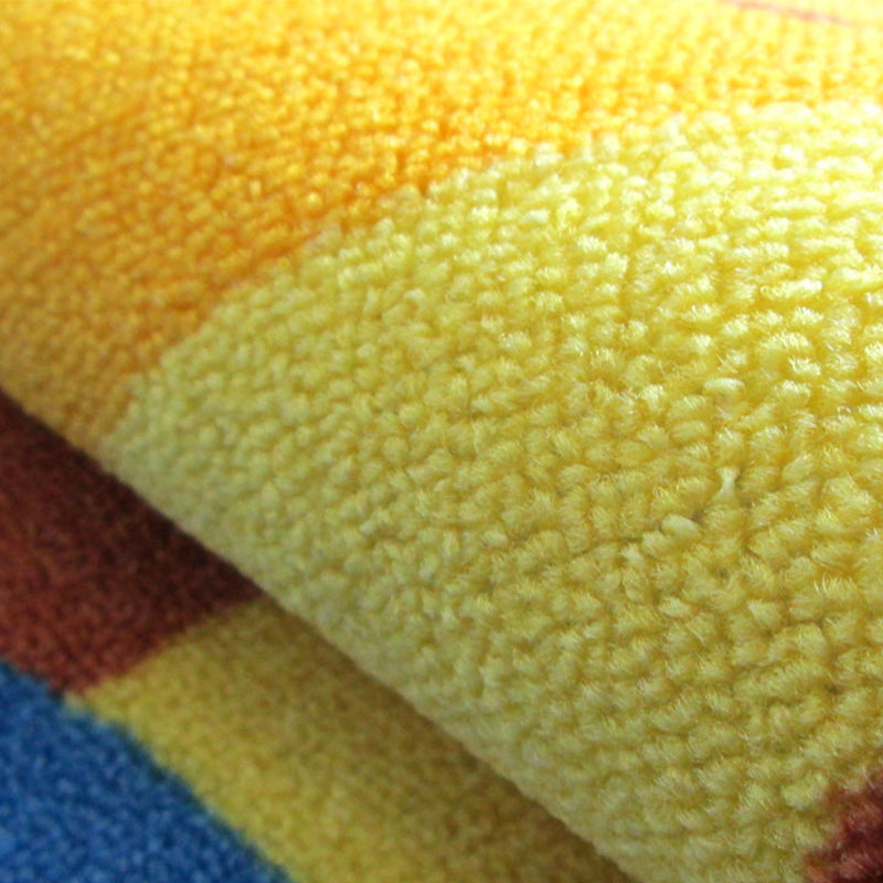 BowLift | Cartoon Kindergarten Area Rug Multi Colored Animal Pattern Rug Polypropylene Non-Slip Backing Pet-Friendly Washable Rug