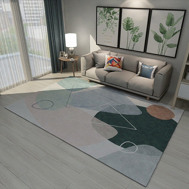 BowLift | Art Deco Nordic Area Rug Multicolor Color Block Rug Washable Non-Slip Pet Friendly Carpet for Living Room