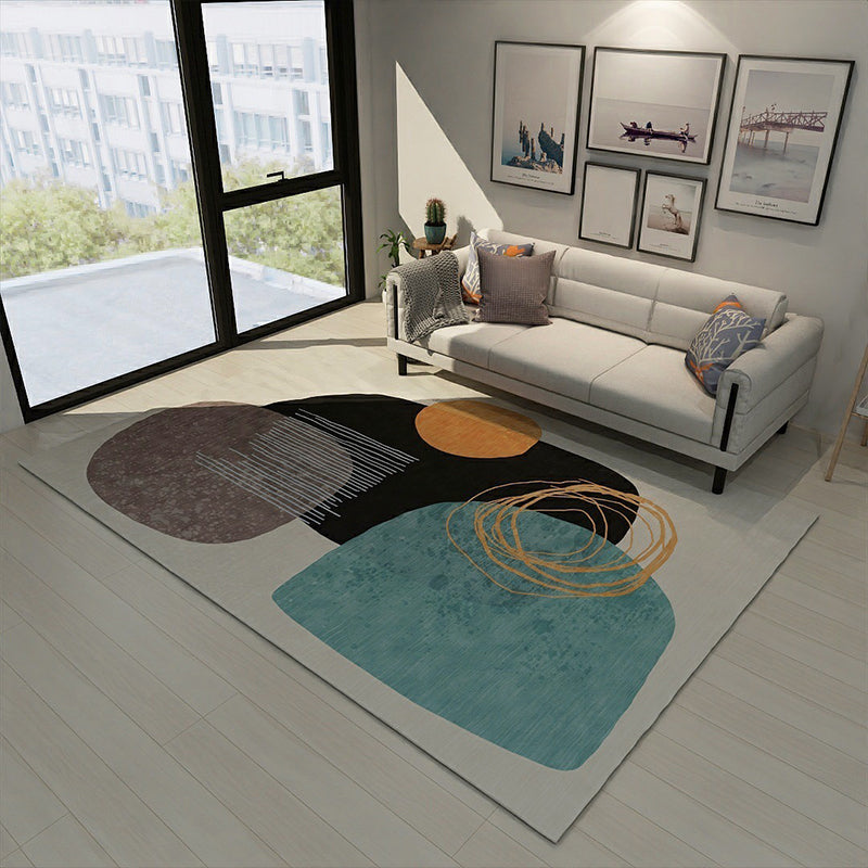 BowLift | Art Deco Nordic Area Rug Multicolor Color Block Rug Washable Non-Slip Pet Friendly Carpet for Living Room