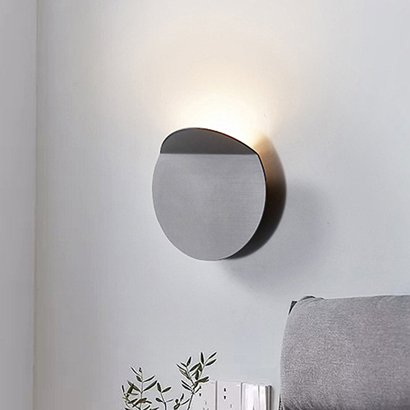 BowLift | Contemporary round metal wall light black/gray/white LED wall-mounted light for hallway