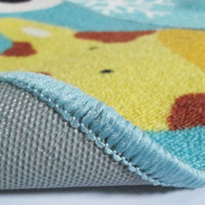 BowLift | Colorful Back for Children Multi Color Animal Pattern Carpet Synthetic Stain Resistant Non-Slip Back Machine Washable Carpet for Preschool