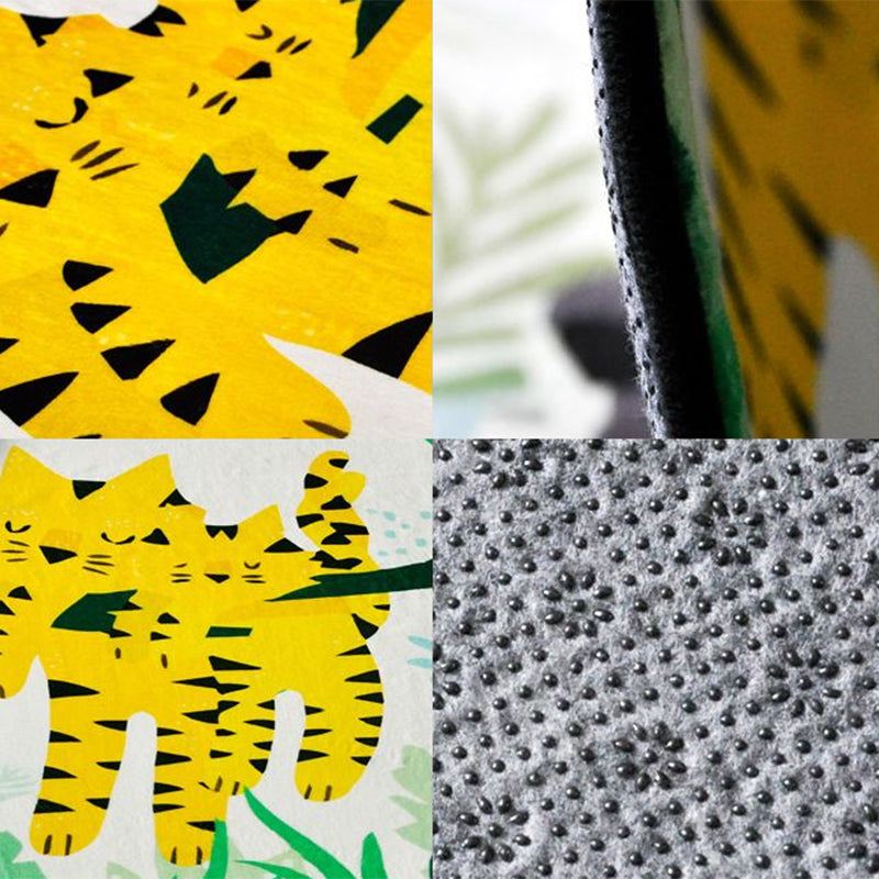 BowLift | Beautiful Kids Rug Multi Color Animal and Botanical Pattern Rug Pet Friendly Washable Non-Slip Rug for Playroom