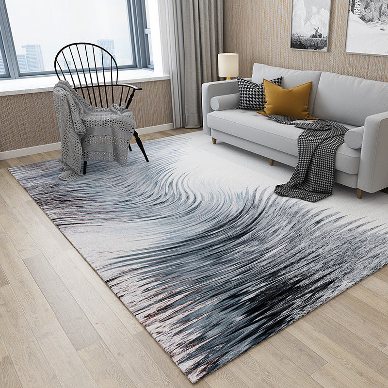 BowLift | Cyberpunk Abstract Lines Print Rug Multi-Color Polypropylene Rug Stain Resistant Anti-Slip Pet Friendly Carpet for Home