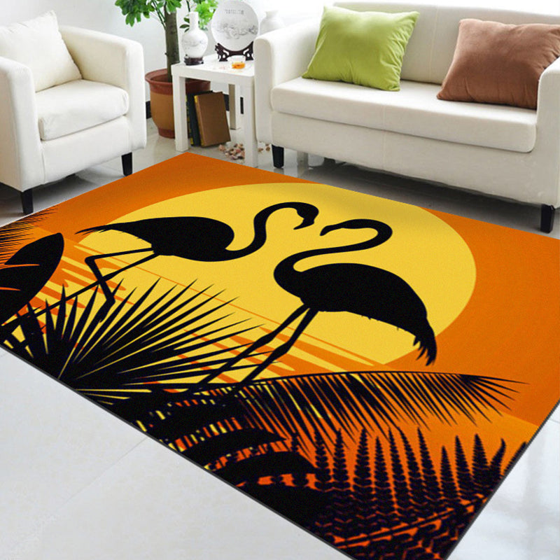 BowLift | Classic Tropix Indoor Rug Colorful Flamingo Rug Non-slip Back Stain-resistant Machine washable Rug for the Living Room