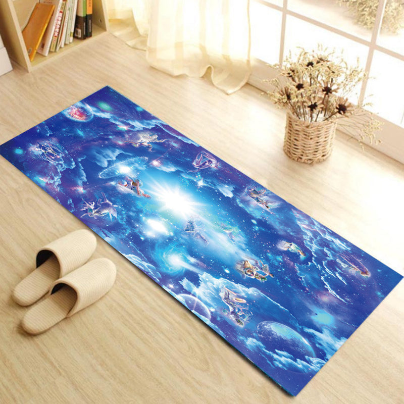 BowLift | Contemporary Patterned Runner Multi-Colored Synthetic Carpet Machine Washable Non-Slip Stain Resistant Carpet for Door