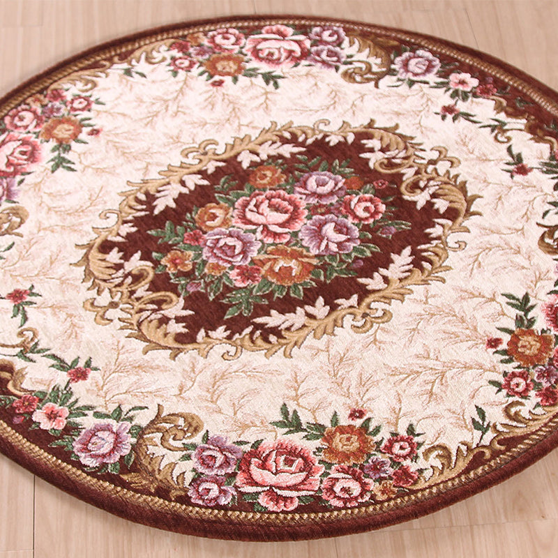 BowLift | Farm Peony Indoor Rug Multicolor Synthetic Rug Machine Washable Stain Resistant Non-Slip Rug for the Workspace