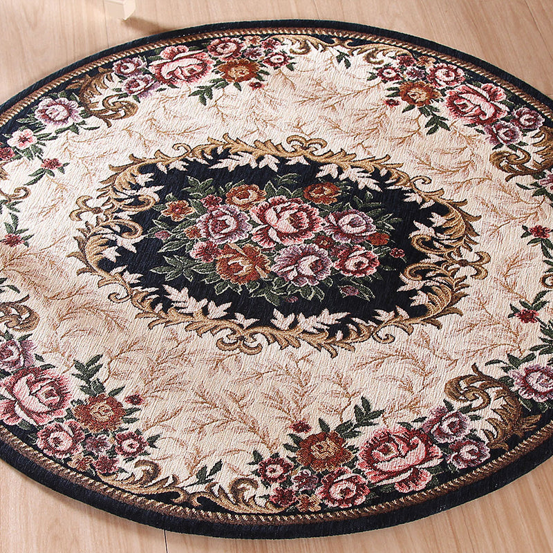 BowLift | Farm Peony Indoor Rug Multicolor Synthetic Rug Machine Washable Stain Resistant Non-Slip Rug for the Workspace