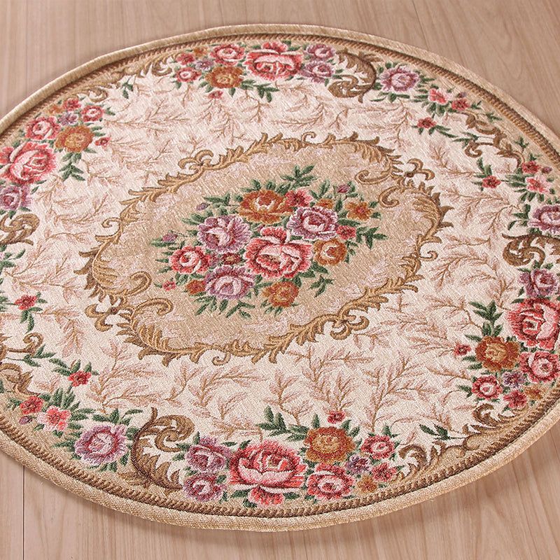 BowLift | Farm Peony Indoor Rug Multicolor Synthetic Rug Machine Washable Stain Resistant Non-Slip Rug for the Workspace