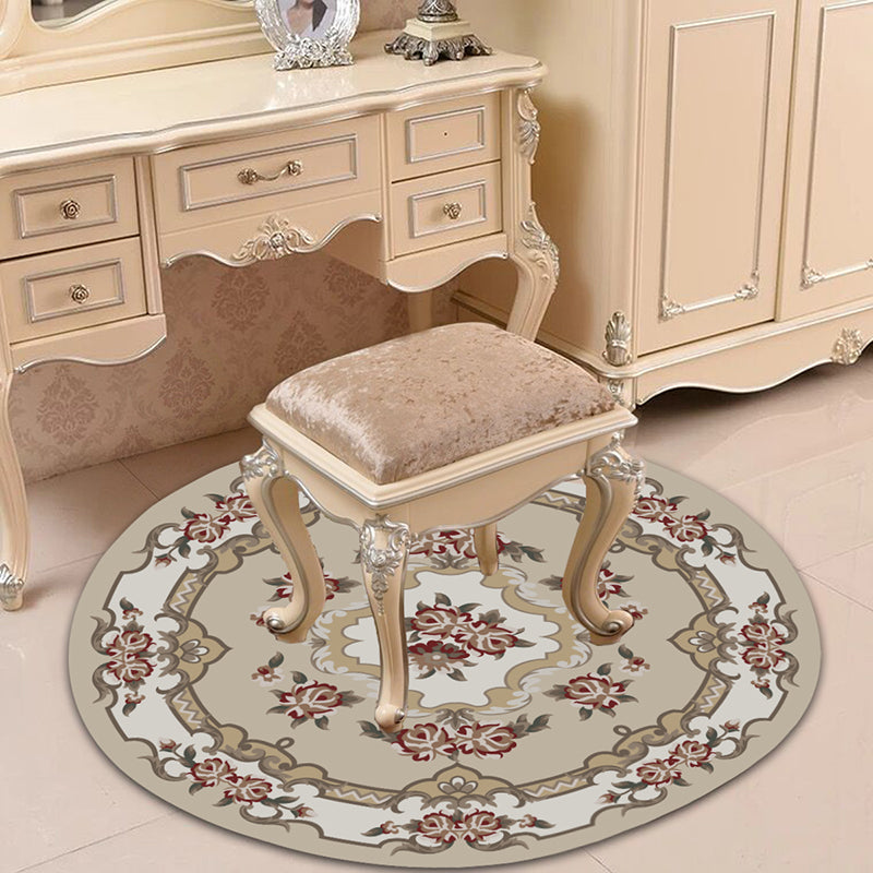 BowLift | Victorian Bedroom Carpet Multicolored Peony Carpet Polyester Stain Resistant Washable Non-Slip Carpet