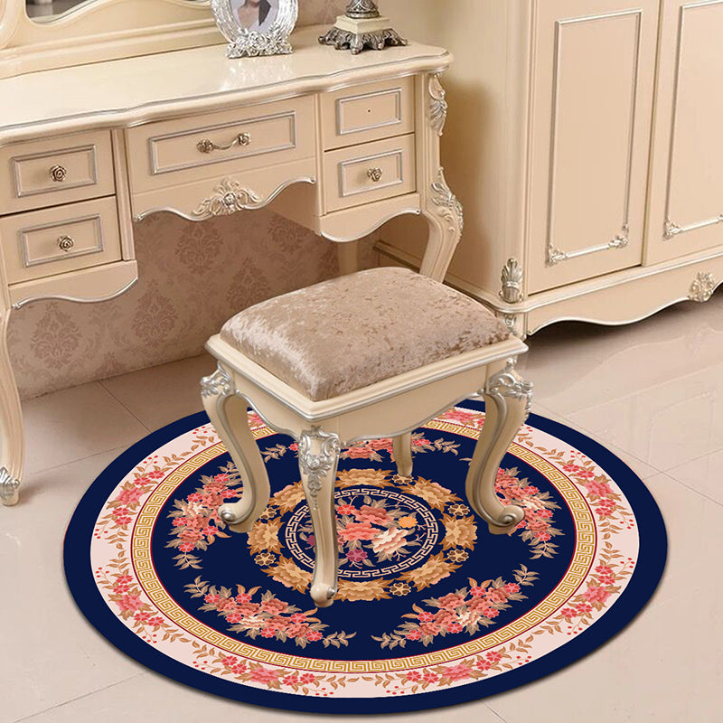 BowLift | Victorian Bedroom Carpet Multicolored Peony Carpet Polyester Stain Resistant Washable Non-Slip Carpet
