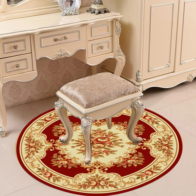 BowLift | Victorian Bedroom Carpet Multicolored Peony Carpet Polyester Stain Resistant Washable Non-Slip Carpet