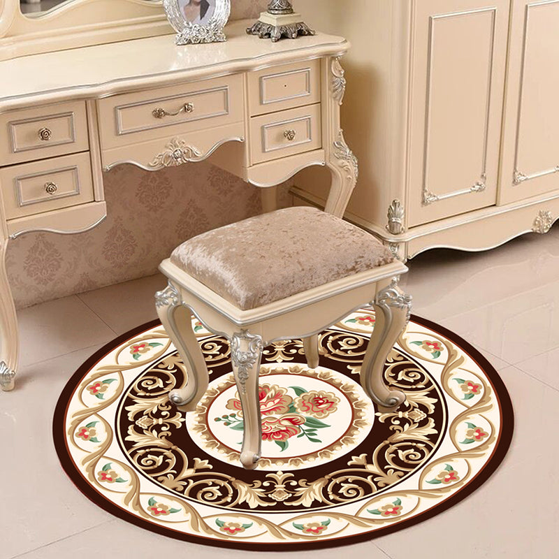 BowLift | Victorian Bedroom Carpet Multicolored Peony Carpet Polyester Stain Resistant Washable Non-Slip Carpet