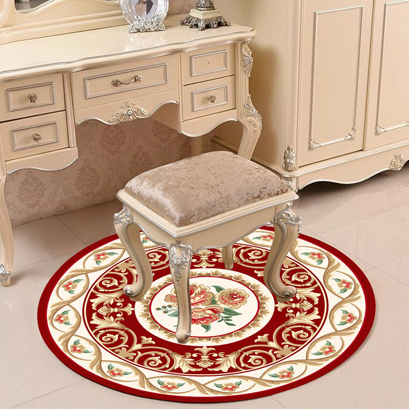 BowLift | Victorian Bedroom Carpet Multicolored Peony Carpet Polyester Stain Resistant Washable Non-Slip Carpet