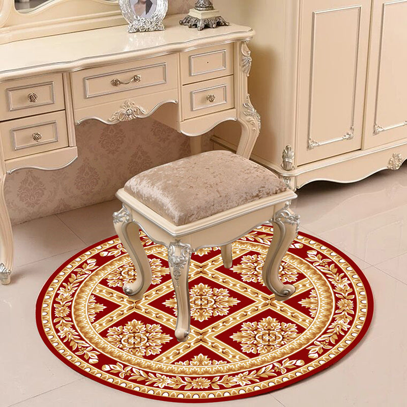 BowLift | Victorian Bedroom Carpet Multicolored Peony Carpet Polyester Stain Resistant Washable Non-Slip Carpet