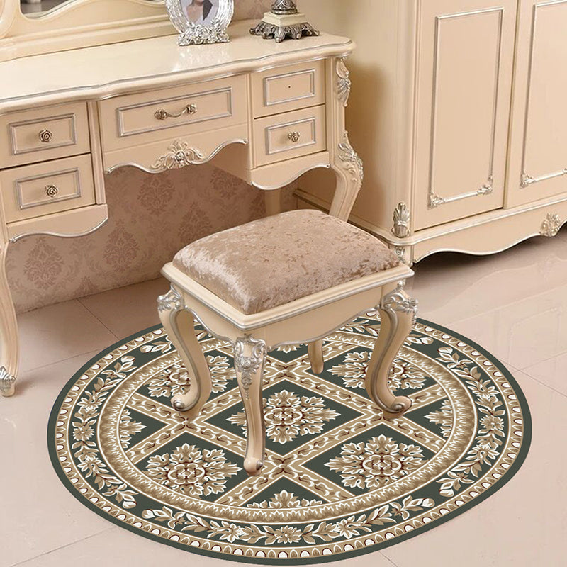 BowLift | Victorian Bedroom Carpet Multicolored Peony Carpet Polyester Stain Resistant Washable Non-Slip Carpet
