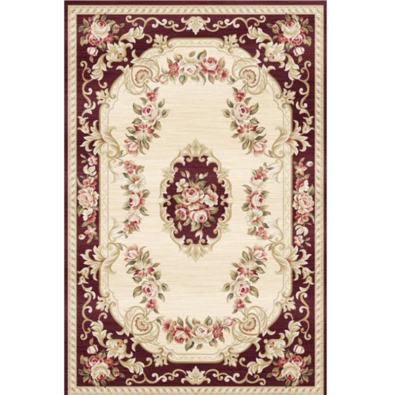 BowLift | Peony Patterned Rug Multicolor Rug Stain Resistant Non-Slip Back Machine Washable Rug for Living Room