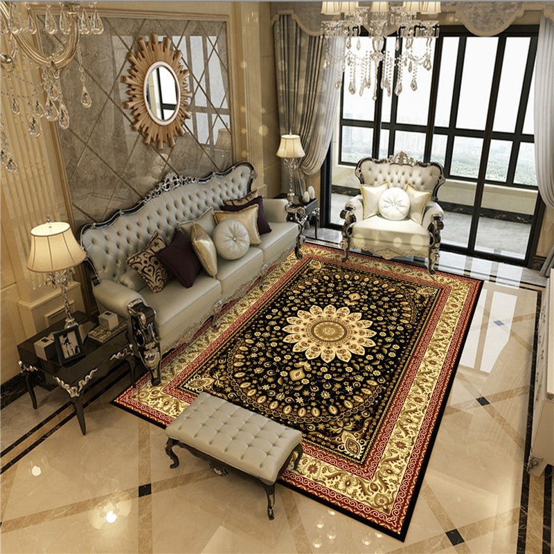 BowLift | Peony Patterned Rug Multicolor Rug Stain Resistant Non-Slip Back Machine Washable Rug for Living Room