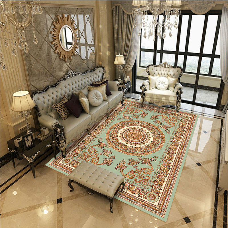BowLift | Peony Patterned Rug Multicolor Rug Stain Resistant Non-Slip Back Machine Washable Rug for Living Room