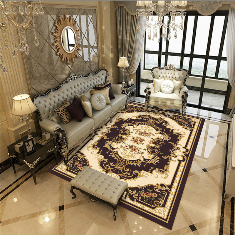 BowLift | Peony Patterned Rug Multicolor Rug Stain Resistant Non-Slip Back Machine Washable Rug for Living Room