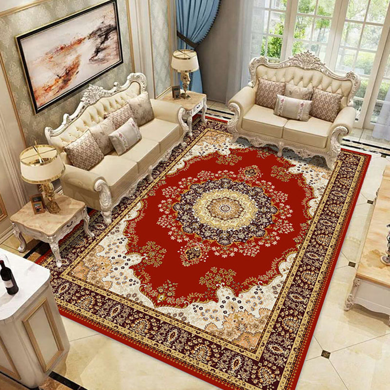 BowLift | Peony Patterned Rug Multicolor Rug Stain Resistant Non-Slip Back Machine Washable Rug for Living Room