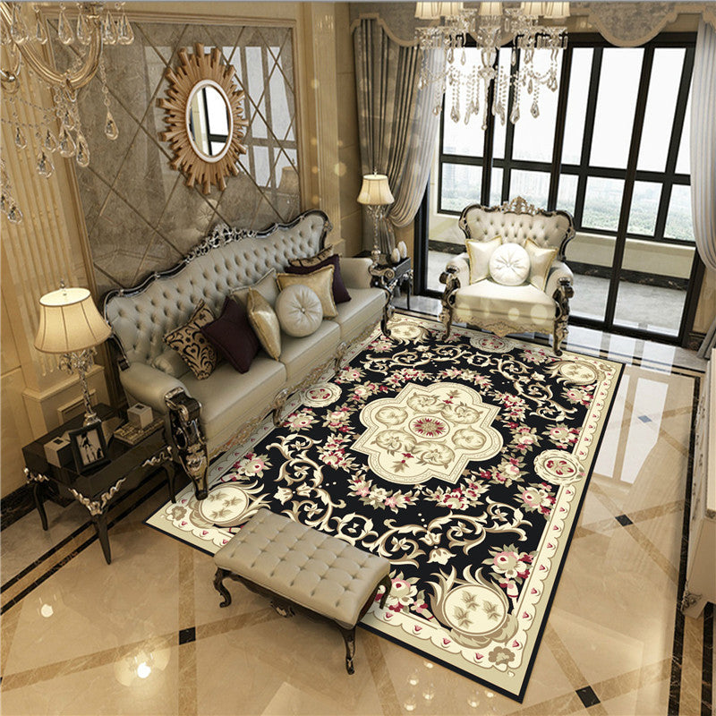 BowLift | Peony Patterned Rug Multicolor Rug Stain Resistant Non-Slip Back Machine Washable Rug for Living Room
