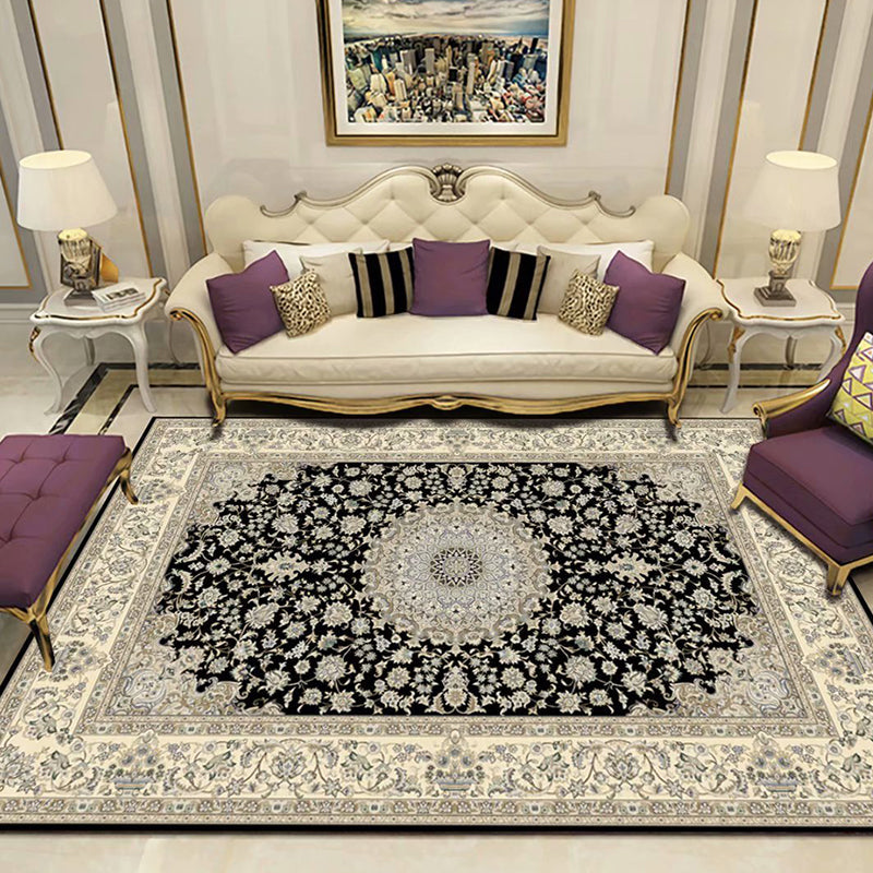 BowLift | Peony Patterned Rug Multicolor Rug Stain Resistant Non-Slip Back Machine Washable Rug for Living Room