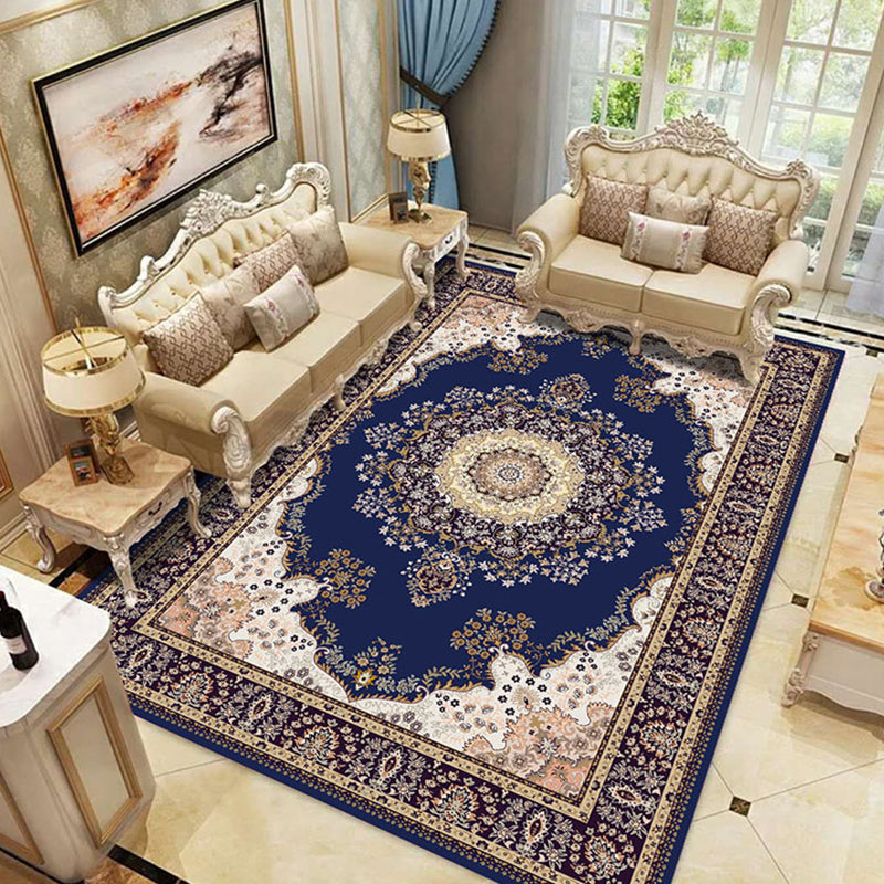 BowLift | Peony Patterned Rug Multicolor Rug Stain Resistant Non-Slip Back Machine Washable Rug for Living Room