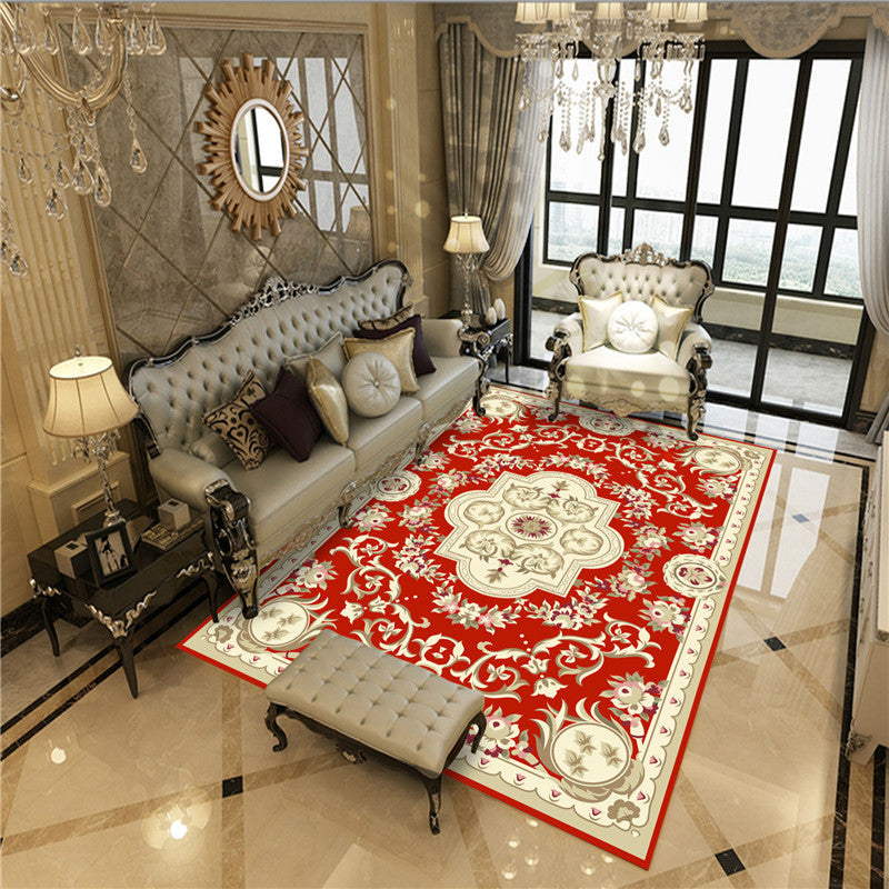 BowLift | Peony Patterned Rug Multicolor Rug Stain Resistant Non-Slip Back Machine Washable Rug for Living Room