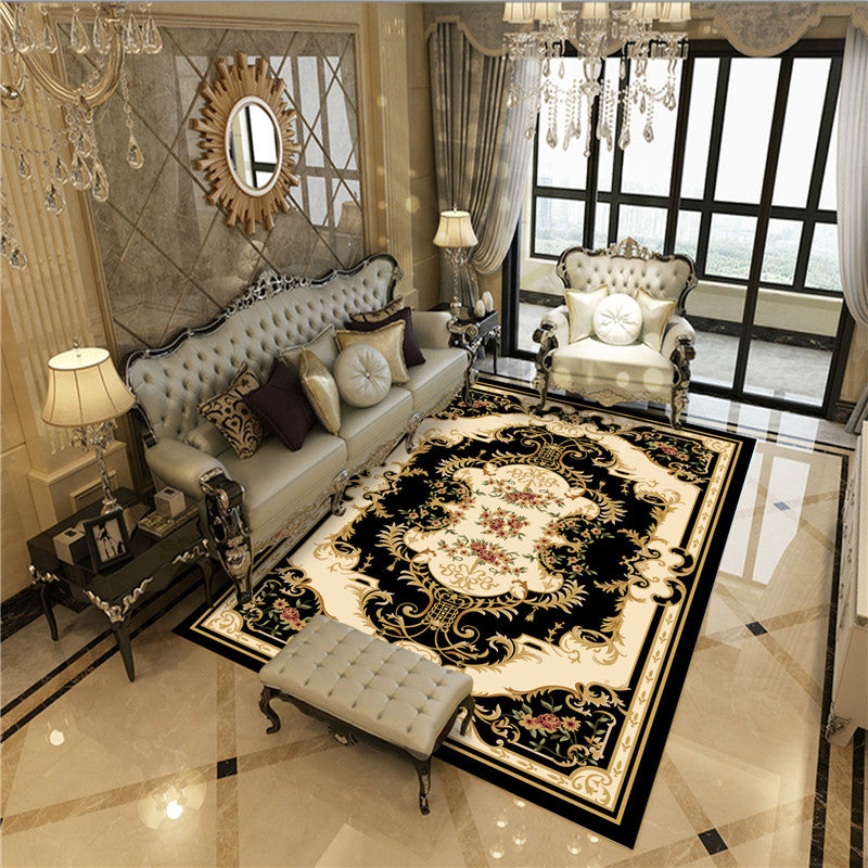 BowLift | Peony Patterned Rug Multicolor Rug Stain Resistant Non-Slip Back Machine Washable Rug for Living Room