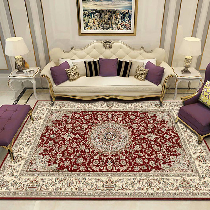 BowLift | Peony Patterned Rug Multicolor Rug Stain Resistant Non-Slip Back Machine Washable Rug for Living Room