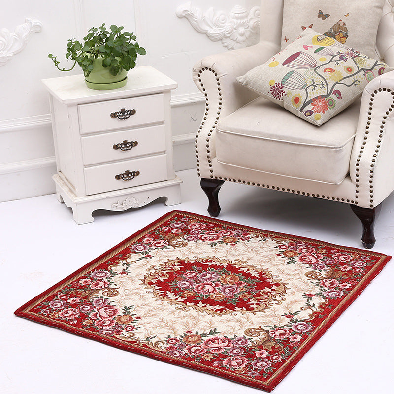 BowLift | Victorian Style Foyer Carpet Multicolored Floral Pattern Carpet Polypropylene Pet Friendly Non-Slip Back Washable Carpet