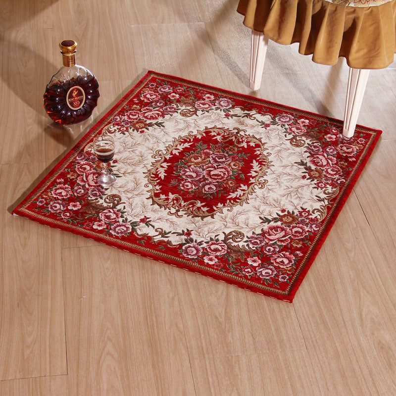 BowLift | Victorian Style Foyer Carpet Multicolored Floral Pattern Carpet Polypropylene Pet Friendly Non-Slip Back Washable Carpet
