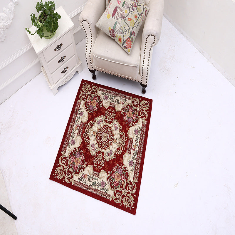 BowLift | Victorian Style Foyer Carpet Multicolored Floral Pattern Carpet Polypropylene Pet Friendly Non-Slip Back Washable Carpet