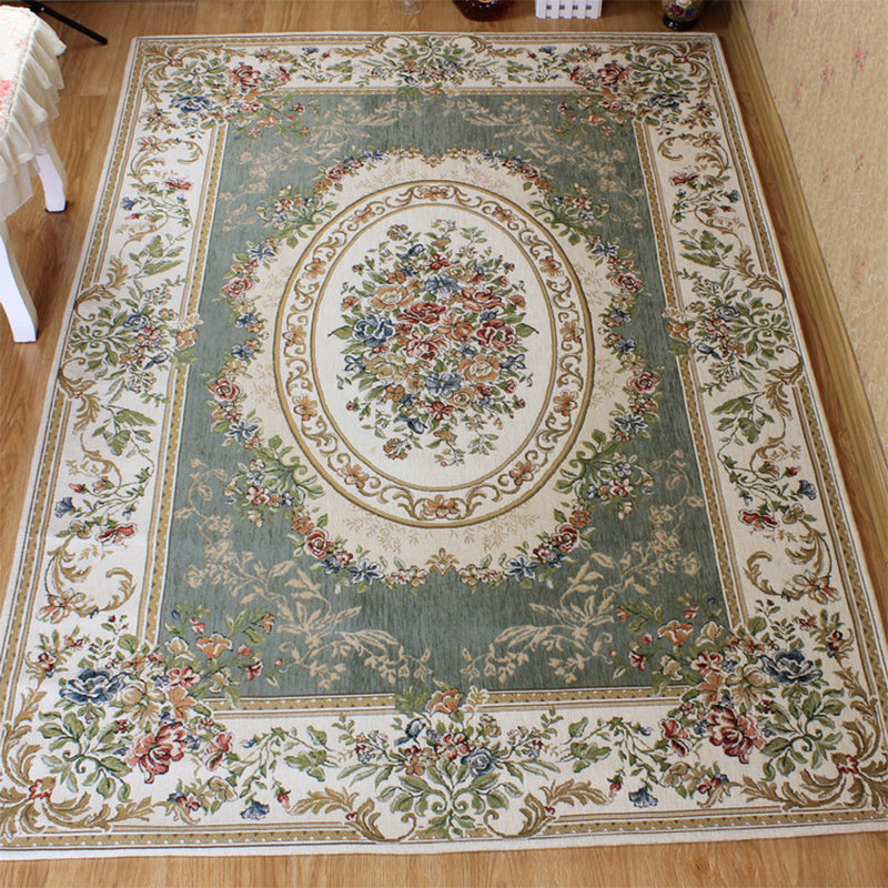 BowLift | Victorian living room carpet Multicolored peony carpet Cotton Machine washable Non-slip back Carpet