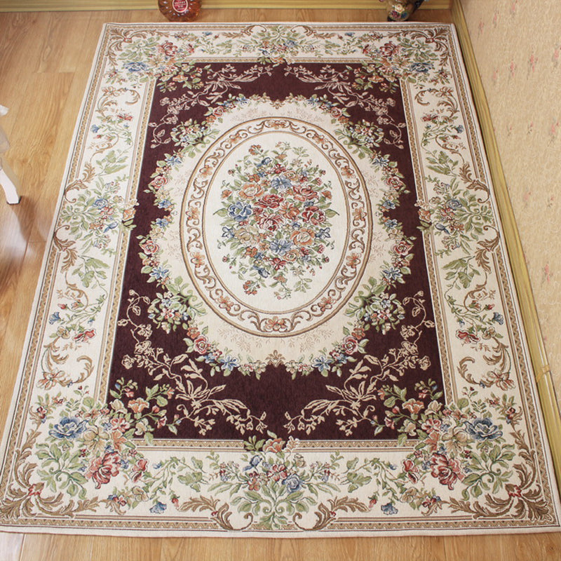BowLift | Victorian living room carpet Multicolored peony carpet Cotton Machine washable Non-slip back Carpet