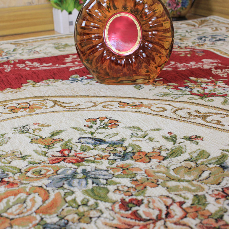 BowLift | Victorian living room carpet Multicolored peony carpet Cotton Machine washable Non-slip back Carpet