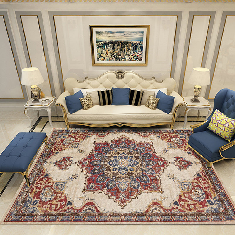BowLift | Victoria Print Carpet Multicolored Polypropylene Carpet Non-Slip Stain Resistant Washable Indoor Carpet for Living Room
